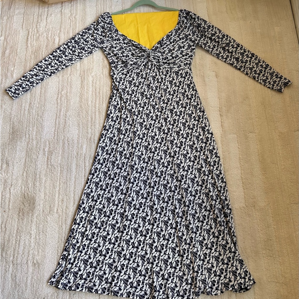 Boden NWT gorgeous garden party blue floral Midi Dress 10P